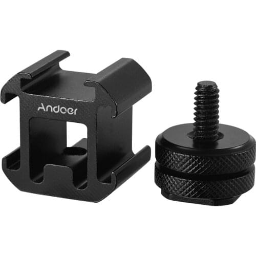 Andoer 3 Cold Shoe On-Camera Mount Adapter Extend Port for Canon Nikon Pentax DSLR Camera for Microphone Monitor LED Video Light