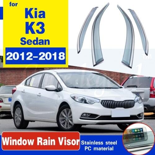 Side window deflectors For KIA K3 2012 2013 2014 2015 2016 2017 2018 sedan Door visor protector rain guard Car Styling