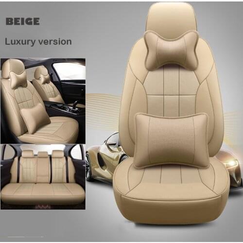 Custom cowhide car seat cover leather for 7 seat Nissan Patrol y61 y62 y60 Peugeot 308SW Buick Enclave accessories car styling