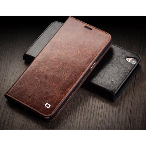 QIALINO 2016 Case For OPPO R9&R9 plus luxury Ultra Slim Genuine Leather Flip Cover for oppo r9 pure handmade case for r9 plus