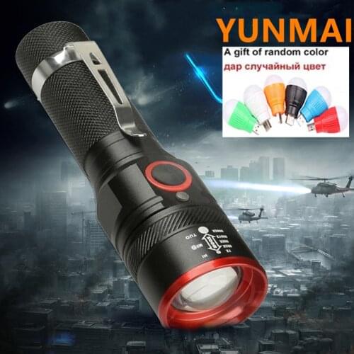 8000 Lumen USB Rechargeable Flashlight XM-T6 Led Torch Zoomable 3 Modes Flash Lighting Waterproof Camping Lamp Use 18650 Battery