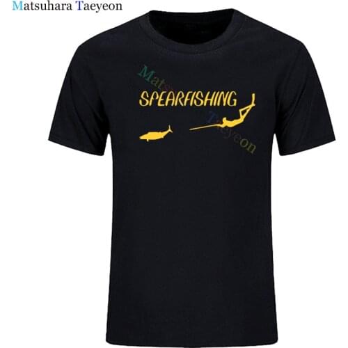 New Sperfishing Freediving Spearfish Print T-shirt Men O-Neck Funny T-shirtS Short Sleeve Shirt Casual Tshirt Tee Tops Clothing