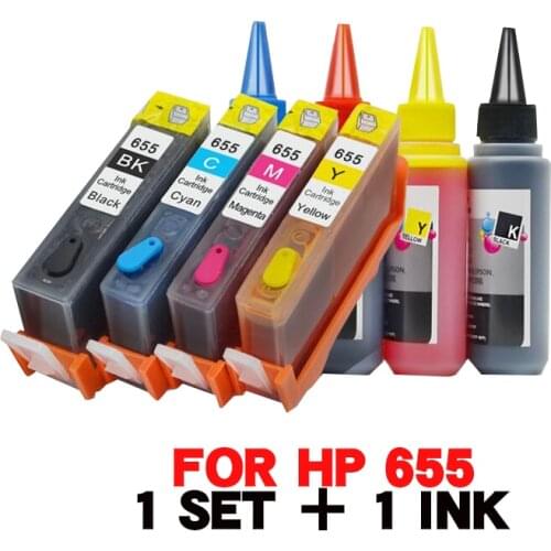 XIONGCAI Compatible For hp 655 refillable ink cartridge FOR hp deskjet 3525 5525 4615 4625 4525 6520 6525 6625 printer