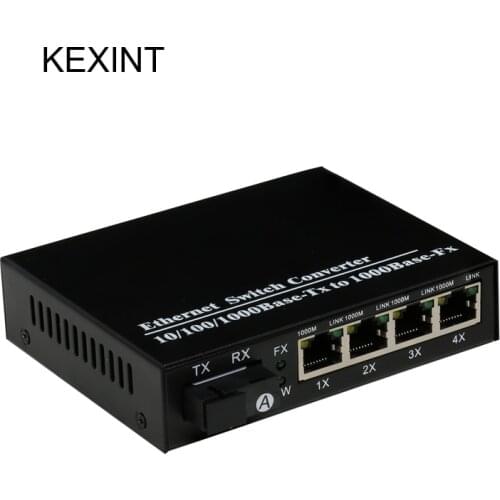 KEXINT Fiber Optical 4 Port Ethernet Media Converter Fiber Network Media Converter