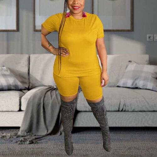 4XL 5XL Plus Size Shorts Sets Women 2021 Matching Sets Solid Blouse & Pants Skinny Fashion Sexy Evening Night Club Outfits Sets