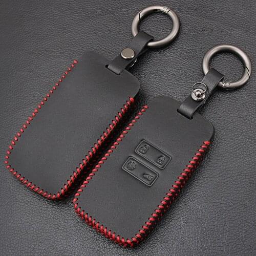 Car Leather Remote Key Case Cover Keychain Key Protective Shell For Koleos Kadjar Scenic Megane Sandero 2017 2018