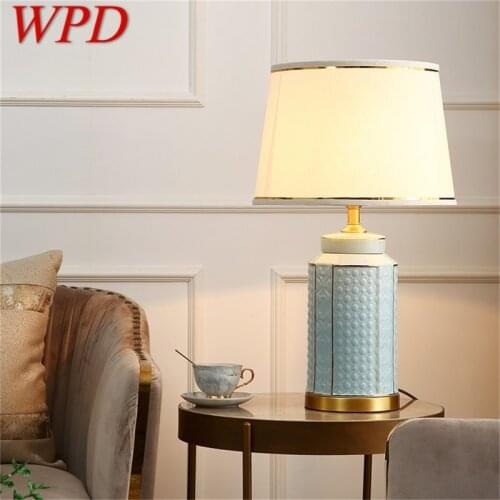 WPD Brass Table Lamps Ceramic Desk Light For Home Living Room Dining Room Bedroom Office Hotel