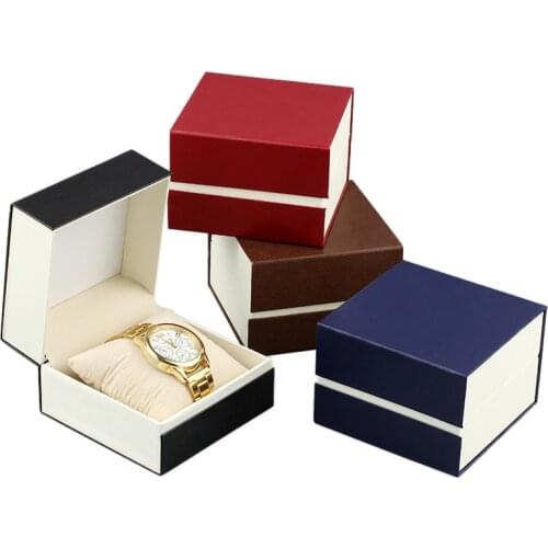 Fashion Cardboard Watch Jewelry Box with Pillow Bracelet Watches Gift Package Mens Watch Organizer Jewellery Display Case