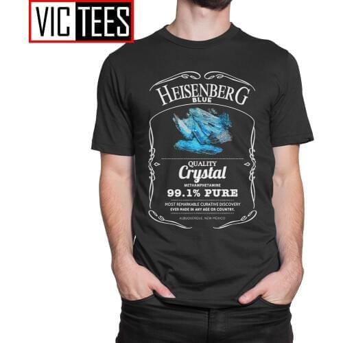 Mens Heisenberg Blue 99.1% Pure Breaking Bad T-Shirt Summer Style Mens T Shirts Tops 100% Cottons Print Tees