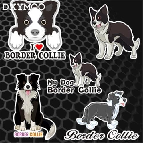Car Stickers Family Pet BORDER COLLIE Dog Cute Motorcycle Auto Whole Body Window Tail Vinyl Decal Bumpers 3M