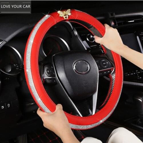 New style car steering wheel cover cute ladies car interior decoration with Daquan cartoon with four seasons non-slip grip cover