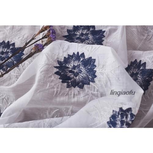 Original high quality summer day silk bottom frying embroidered fabric