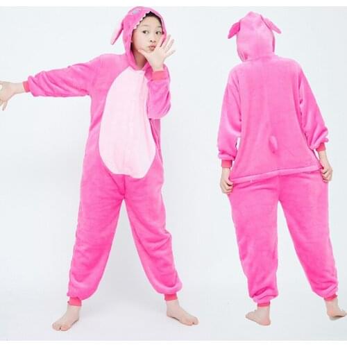 Flannel Animal Children Pajamas Set Winter Hooded Animal Unicorn Cartoon Kids Pajamas For Boys Girls Sleepwear Stitch Onesies