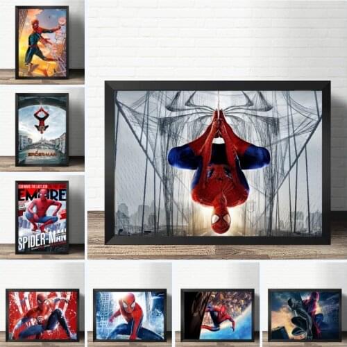 Marvel Poster Spiderman Superheroes Canvas Painting Avengers Movie Poster and Prints Wall Art Nordic for Kids Room Home Decor