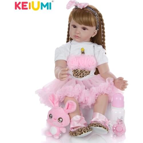 KEIUMI Realistic Reborn Baby Dolls 60 cm Silicone Stuffed Dolls Fashion Princess Boneca Reborn For kids playmates Brithday Gifts