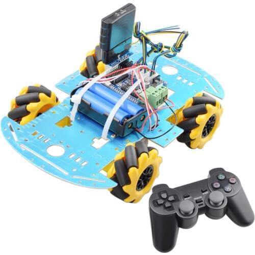 Cheapest PS2 Wireless RC Smart Mecanum Wheel Omni Robot Car Chassis Kit with 4pcs TT Motor for Arduino Raspberry Pi DIY Toy Part