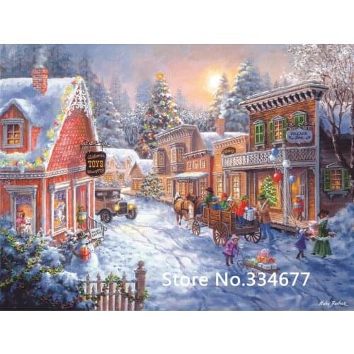 Snow rural, Toy Gift scenery For Embroidery Needlework 14CT Counted Unprinted DIY Cross Stitch Kit Handmade Art Wall Decor