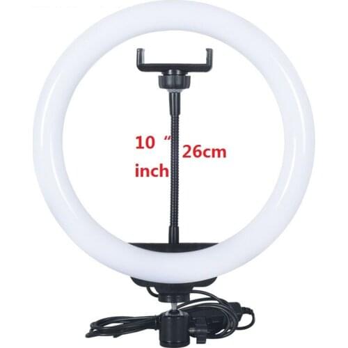 Lightdow 16/26cm Dimmable LED Studio Camera Ring Light Phone Live Video Light Lamp With Tripods Monopod Ring Table Fill Light
