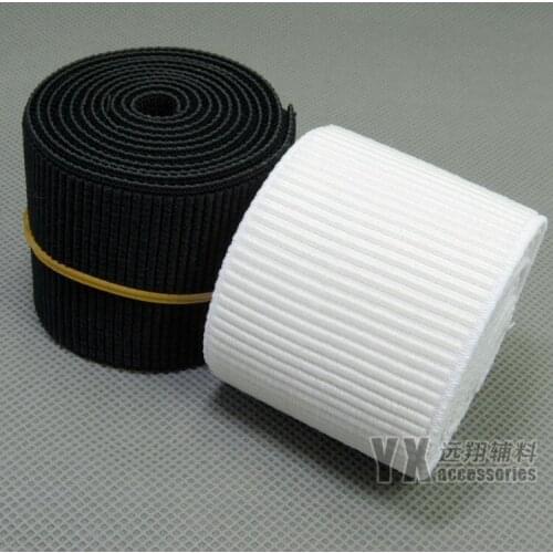 Thick Black White Stretch Elastic Bands Webbing 50mm Width 4 Meters DIY Repair Bag Clothes Grament Sewing Dress Belt Accessories