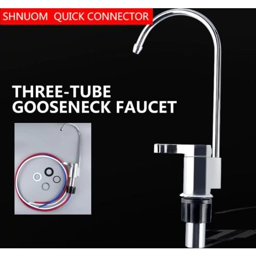 Three Tube Non Pressure Gooseneck faucet Kitchen Accessories Amway Water Purifier Faucet Under Stage Water Purification Protect