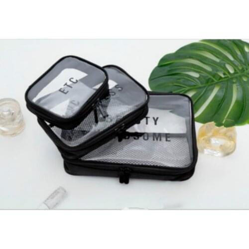 Waterproof Transparent PVC Bath Cosmetic Bag Women Make Up Case Travel Zipper Makeup Beauty Wash Organizer Toiletry Storage Kit