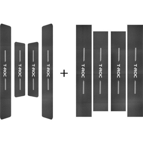 High-quality leather Plate Door Sill Welcome Pedal Car Styling Accessories 8pcs/set FOR Volkswagen T-ROC