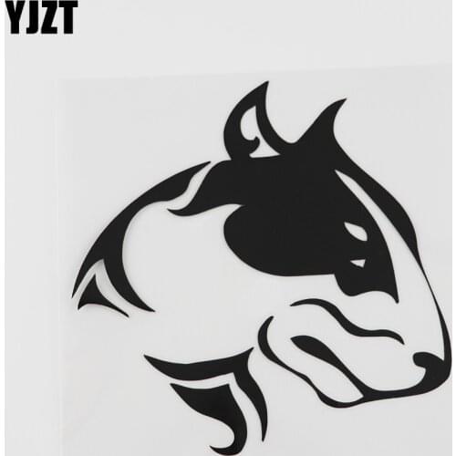 YJZT 12.7CMX12.7CM Fun Tribal Bull Terrier Dog Decal Vinyl Car Sticker Black/Silver 8A-0016