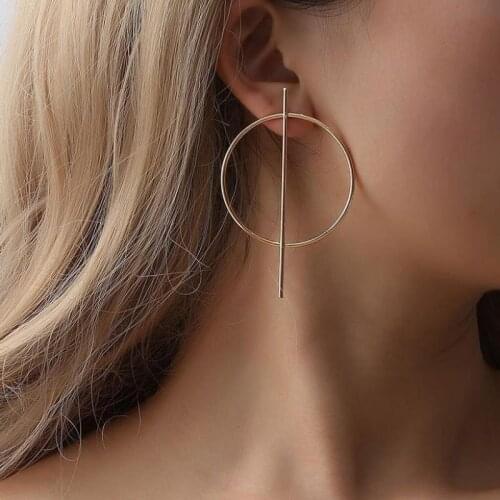 Personality Exaggerated Big Circle Hip-hop Style Female Earrings, Nightclub Fashion Trendy Style Simple Style Wild Earrings