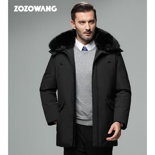 ZOZOWANG 2020 Casual Winter jacket Men Down Jacket Thicken Windproof Waterproof Male Parkas jaqueta masculina Solid fur Hooded