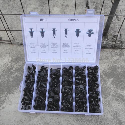 200PCS Universal Car Fender Bumper Body Push Pin Rivet Retainer Fastener Clip Kit For BMW Chrysler Honda