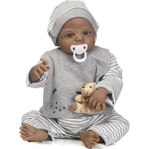 23inch Full silicone reborn baby dolls Toy Baby-Reborn lifelike modeling vinyl newborn bathe toddler Brinquedos boy reborn