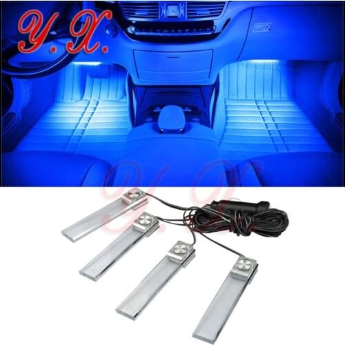 4pcs Car Lights Romantic LED Interior Floor Decoration Lamp 12V New Interior Accessories Ornaments