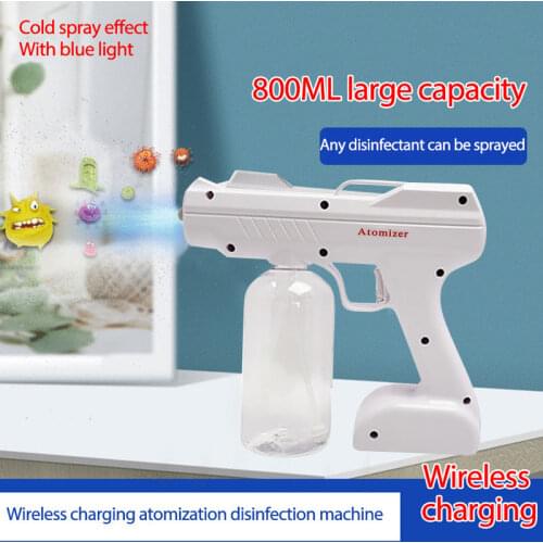 800 ML Wireless Smart Electric Sanitizer Sprayer Disinfects Blue Light Nano Steam Spray Gun Sterilizing Nano Spray Gun For Home