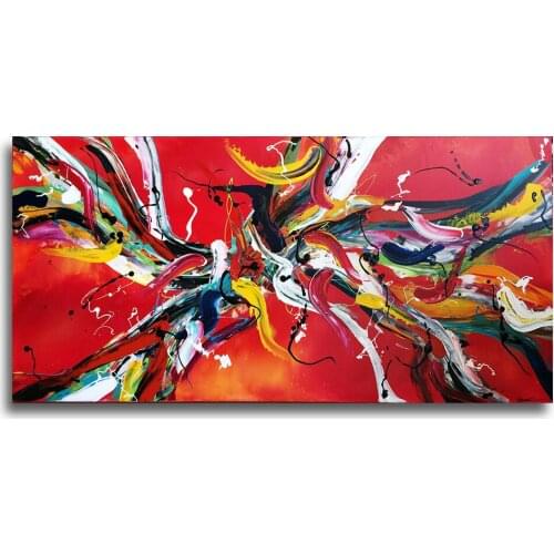 Abstract Painting Canvas Colorful Ropes Cords Painting Wall Art Decor Bedroom Picture Modern Drawing Home Decor Exhibition Halls