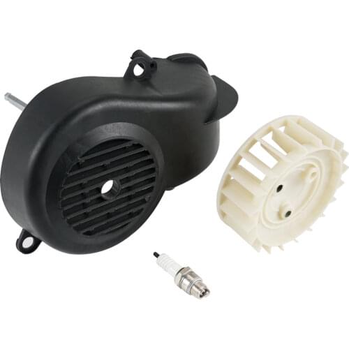 ATV Air Shroud Cooling Fan Assembly & Spark plug for Polaris 90 Sportsman Scrambler Predator for Yamaha Jog90 90cc Engine Parts