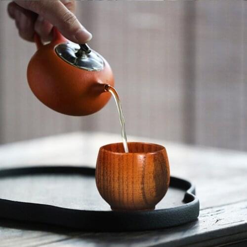 Household Natural Tea Jujube Wooden Mug Handmade Wooden Mug Mug Kitchen Beverage Tableware Accessories Breakfast Milk Coffee Cup