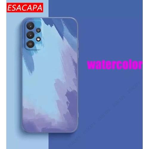 TPU Gradient Watercolor Cover For Samsung A82 A22 A72 A52 A42 A32 A12 5G Protection Camera Lens Phone Case For Galaxy Quantum 2