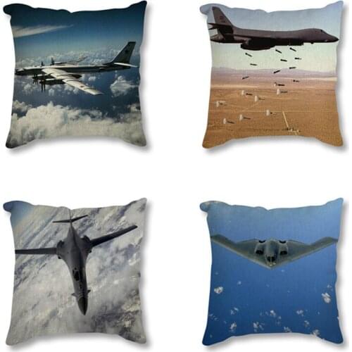 Sofa Decoration Cotton Linen Pillow Decorative Cushion Fighter Throw Pillow Bombing Plane Seat Cushion Living Room Decor