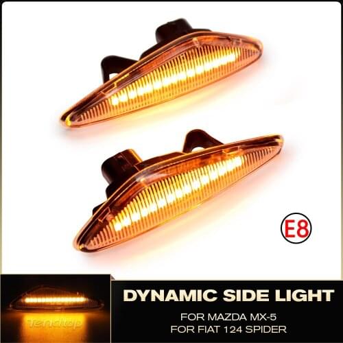 For Mazda 6 Mazda6 GH Mazda5 CW Premacy RX-8 MX-5 Fiat 124 Spider LED Flashing Turn Signal Side Light Sequential Blinker Lamp