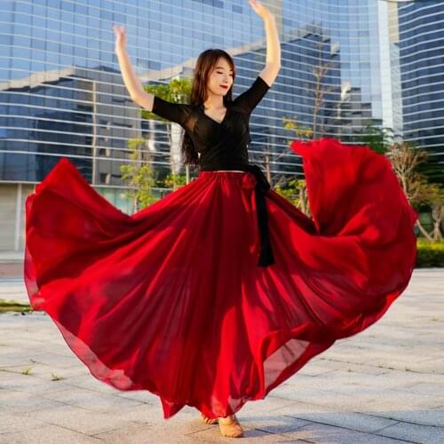 Women Performance Outfit 720 1000 Degree Dance Skirt Costume Full Circle Bellydance Oriental Dance Skirt Swing Dress Top