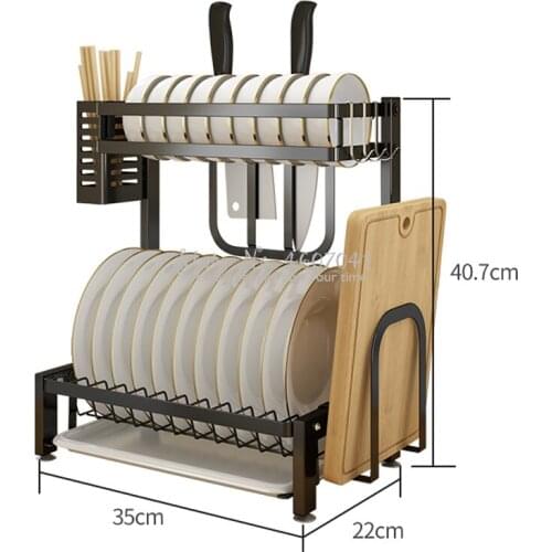 Stainless Steel Kitchen Racks Dish Rack Paint Process No Rust Drain Bowl Rack Drying Tableware Dishware Knife Holder Storage Box