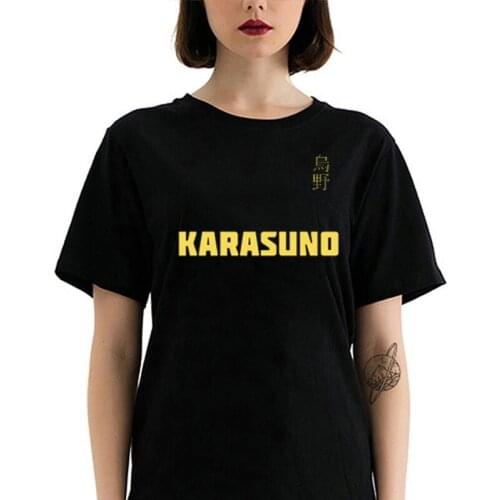 2021 Hot Sale Japan Anime Tshirt Haikyuu Karasuno Newest Fashion Manga Shirt Womens Cotton Short-sleev O-neck Streetwear Tee