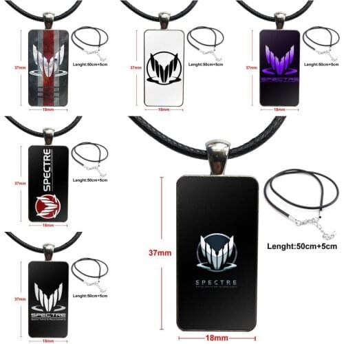 Mass Effect Spectre For Girls Gifts Steel Color Glass Cabochon With Rectangle Shaped Pendant Choker Necklace