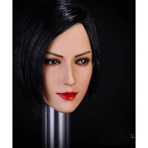 1/6 Scale Asian Beautiful Female Head Sculpt Ada Wong Head Carved Model Strabismus/Look Straight for 12'' Suntan Figure Body