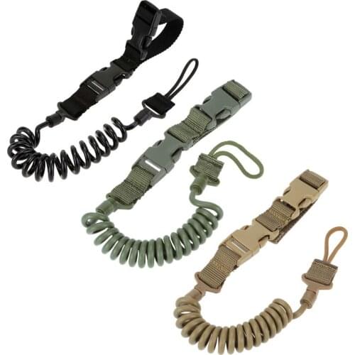 Multifunctional Tactical Hanging Rope Two Point Gun Sling Lanyard Safety Anti-loss Elastic Keychain Outdoor Hunting Accessories