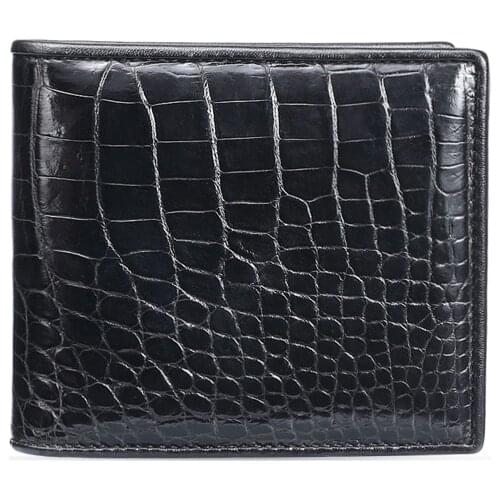 Thailand real Crocodile leather men casual small short wallet business card holder