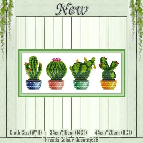 Cactus plants flower diy home decor painting counted printed on canvas DMC 14CT 11CT Cross Stitch Needlework Sets Embroidery kit