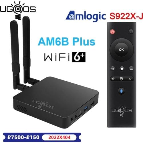 UGOOS AM6B Plus Amlogic S922X-J with 2.2GHZ Android 9.0 Smart Tv Box 4GB 32GB 2.4G 5G Wifi 1000M LAN 4K Set Top Box