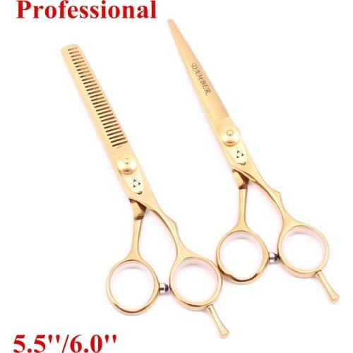5.5 6.0 Professional Hairdressing Scissors Hair Thinning Scissors Barber Hair Cutting Shears Japanese 440C Scissors Set 1020