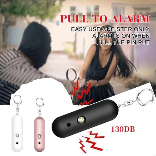 Self Defense Alarm 130dB Girl Women Security Protect Alert Personal Safety Scream Loud Keychain Alarm Emergency Charging Alarms